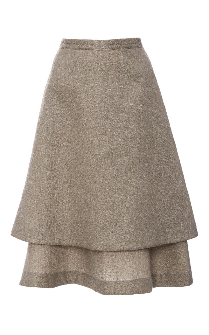 Co Italian Wool Layered Skirt