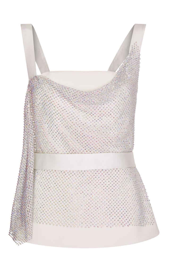 Moda Operandi Safiyaa Stina Crystal-embellished Heavy Crepe Top