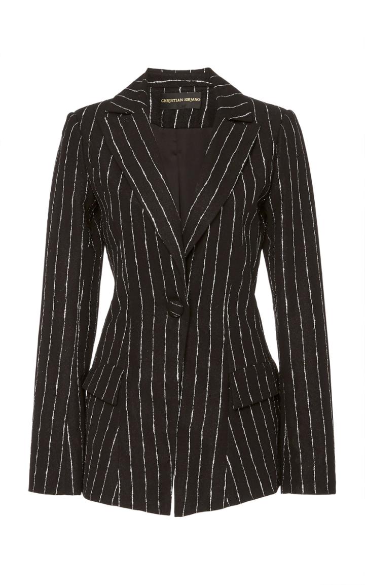 Christian Siriano Metallic Pinstripe Blazer