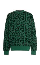 Just Don Leopard-intarsia Knitted Cotton-blend Hooded Sweatshirt