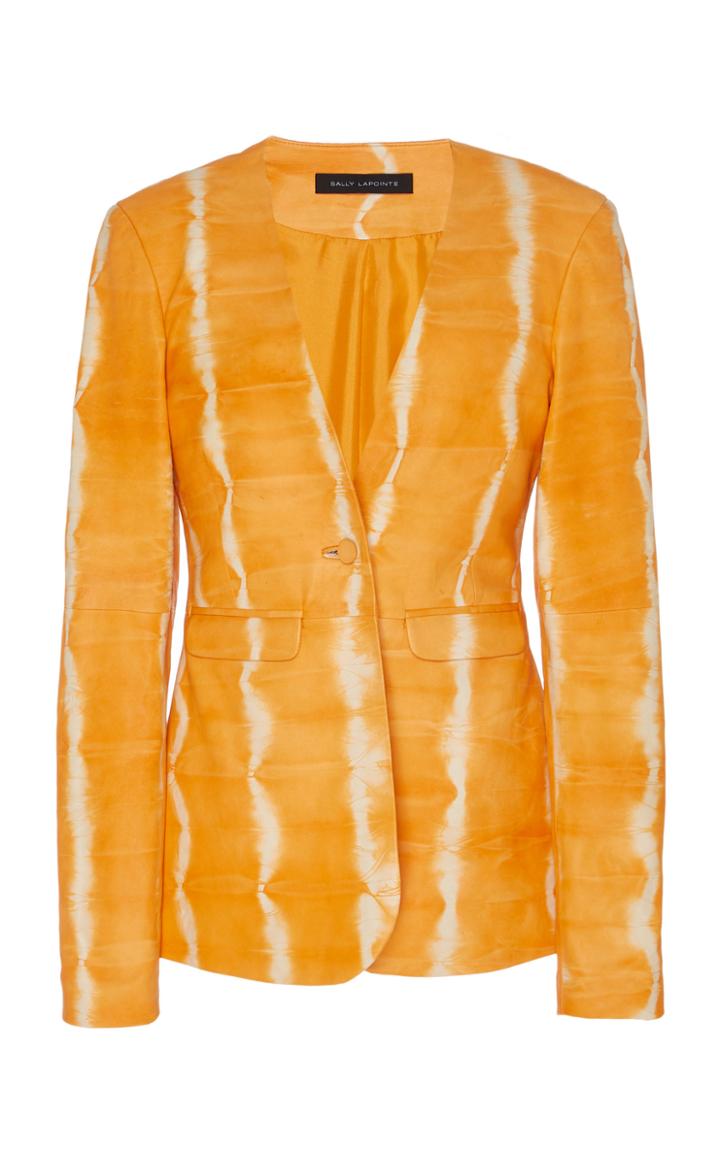 Moda Operandi Sally Lapointe Tie-dye Printed Leather Blazer Size: 2
