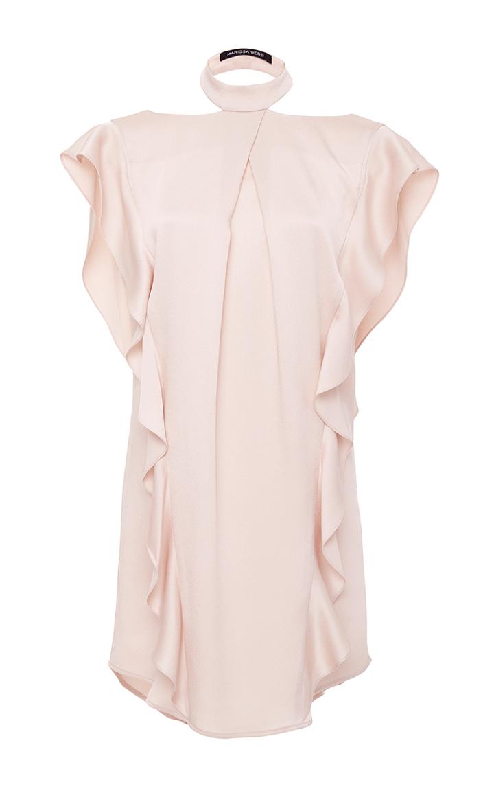 Marissa Webb Kera High Neck Satin Dress