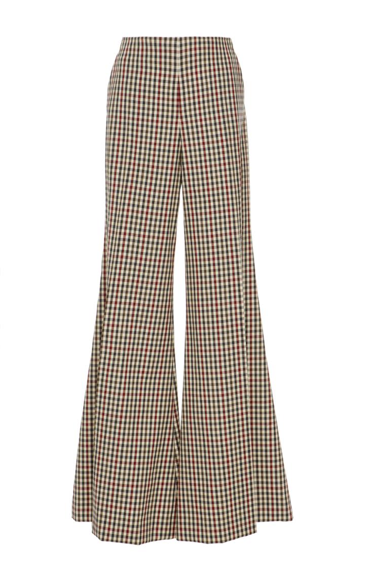 Caroline Constas Gingham Wide Leg Trouser