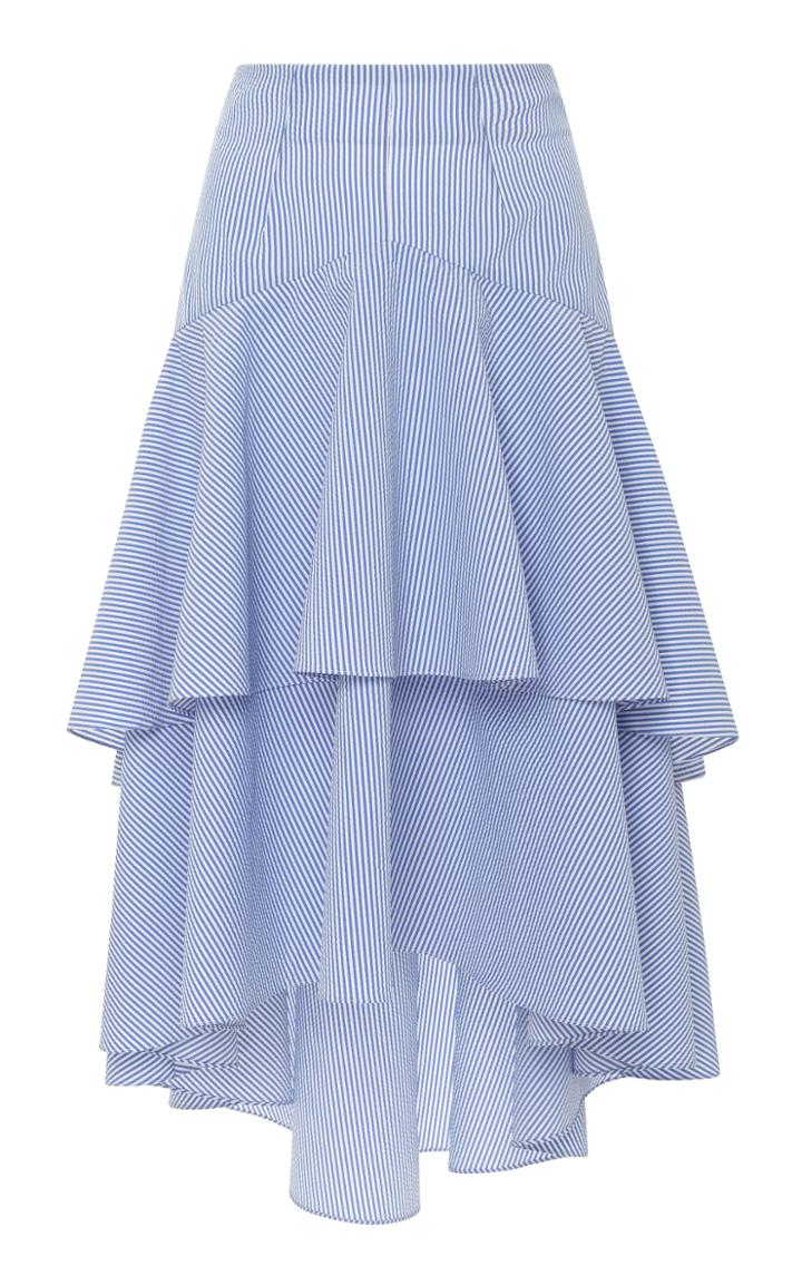 Marissa Webb Preston Seersucker Stripe Midi Skirt