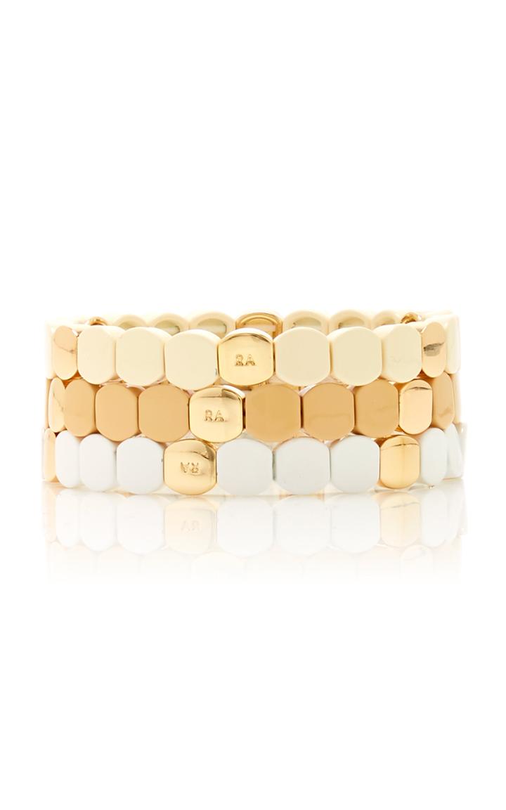 Roxanne Assoulin Set-of-three Honeycomb Gold-plated Bracelets