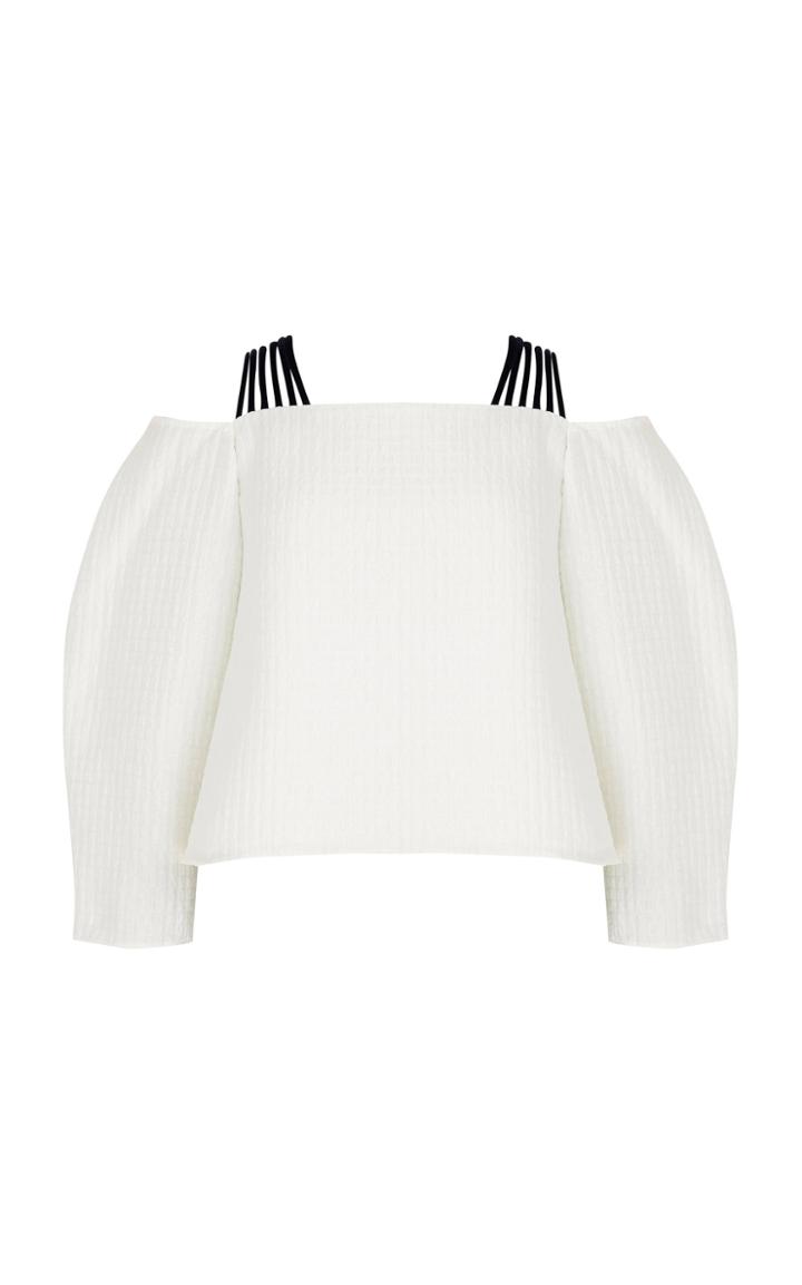 Razan Alazzouni Off The Shoulder Top With Velvet Straps