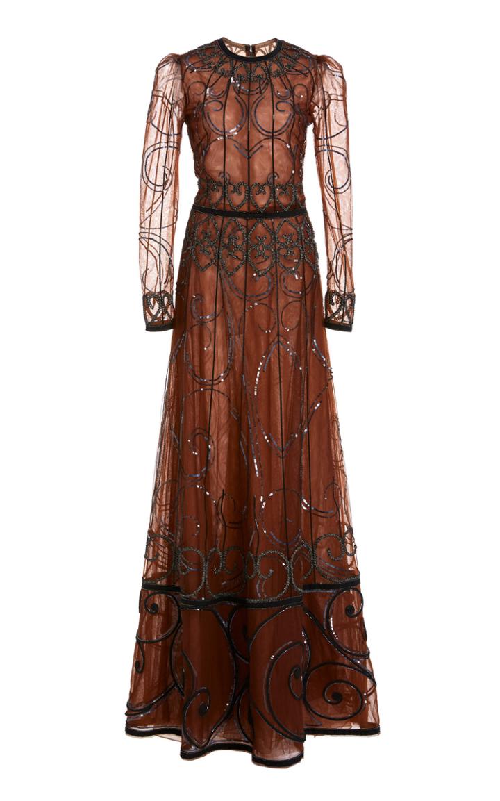 Moda Operandi J. Mendel Embroidered Tulle Gown Size: 0