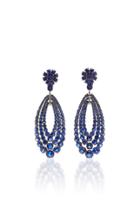 Stephen Russell 18k Blackened Gold And Sapphire Earrings