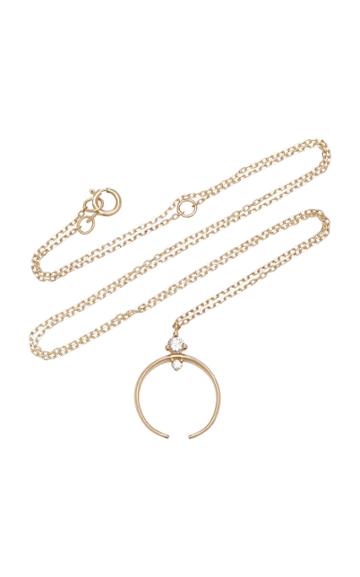 Sophie Ratner Crescent 14k Gold Diamond Pendant