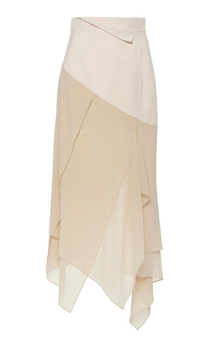 Akris Cotton-silk Blend Double Face Georgette Skirt
