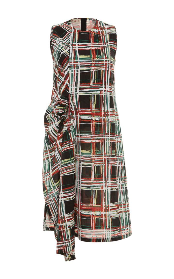 Marni Scribble Plaid Dress