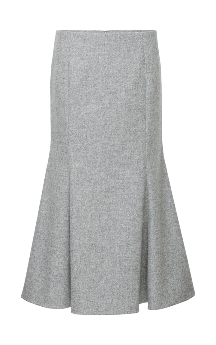 Marina Moscone Fluted Wool Skirt