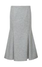 Marina Moscone Fluted Wool Skirt