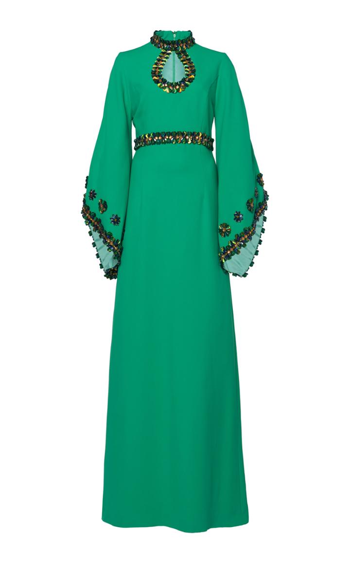 Andrew Gn Bead-embellished Crepe Gown Size: 40