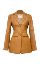 Alejandra Alonso Rojas Leather Single-breasted Jacket