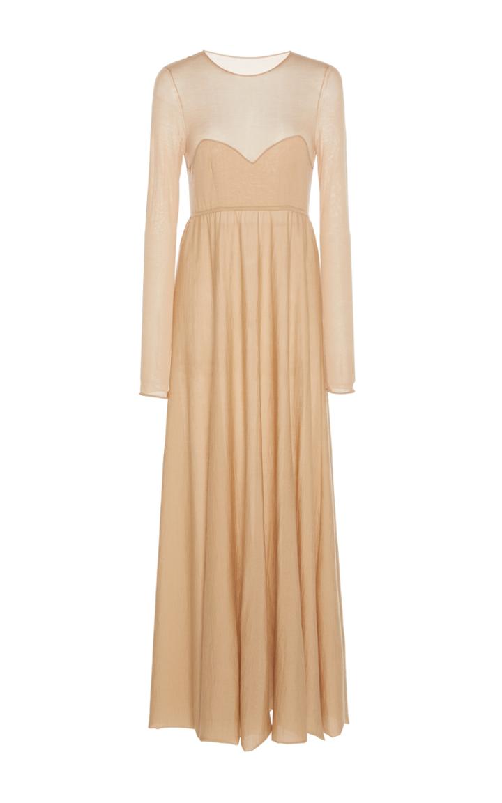 Ryan Roche Sheer Silk Maxi Dress