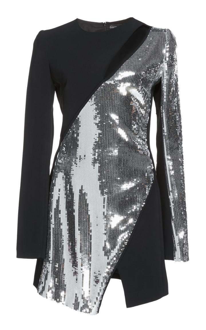 David Koma Chest Cutout Sequin Mini Dress