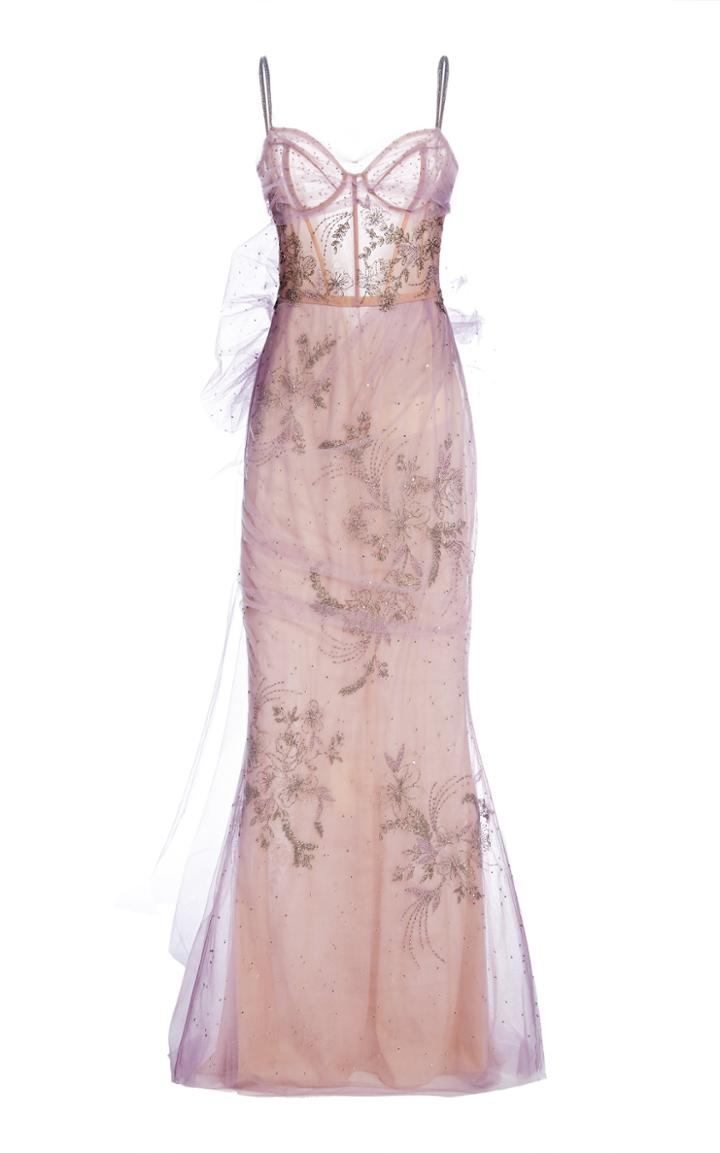 Moda Operandi Marchesa Bow-embellished Tulle Gown