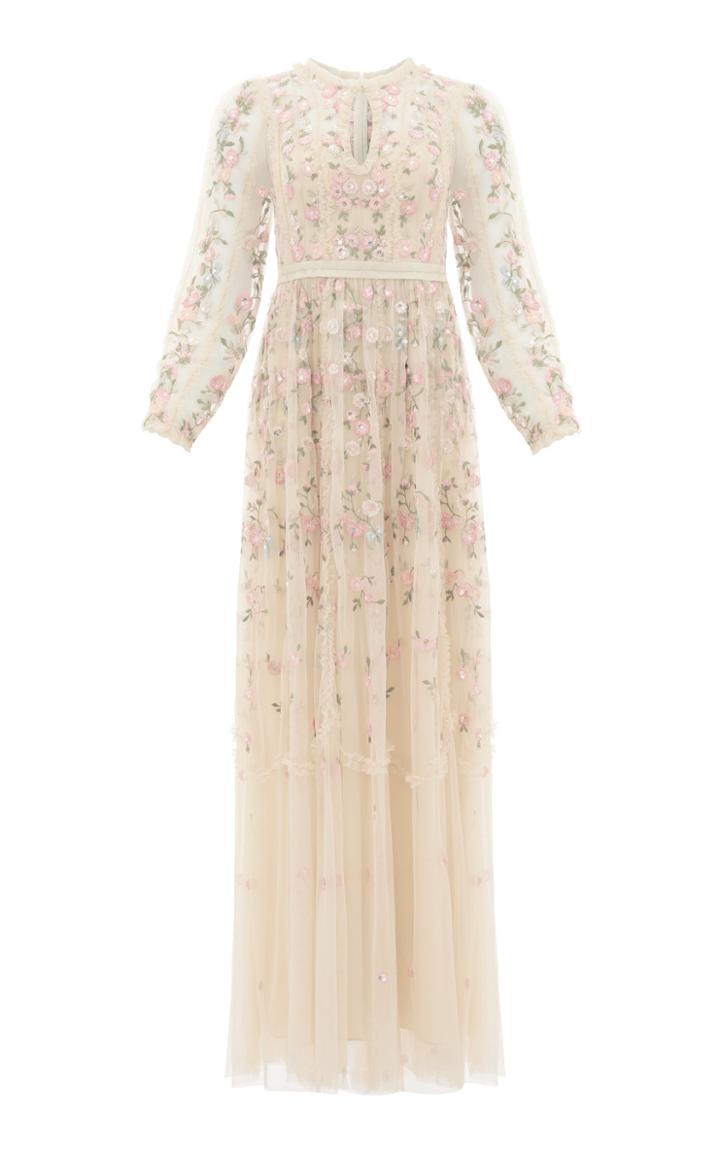 Moda Operandi Needle & Thread Wallflower Embroidered Tulle Gown Size: 4