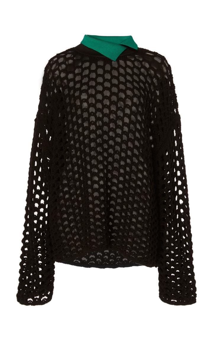 3.1 Phillip Lim Long Sleeve Chunky Open Knit Pullover