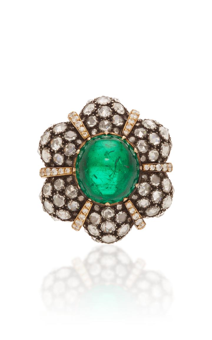 Munnu The Gem Palace 18k Gold Emerald And Diamond Ring