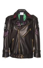 Francesco Scognamiglio Embroidered Moto Leather Jacket