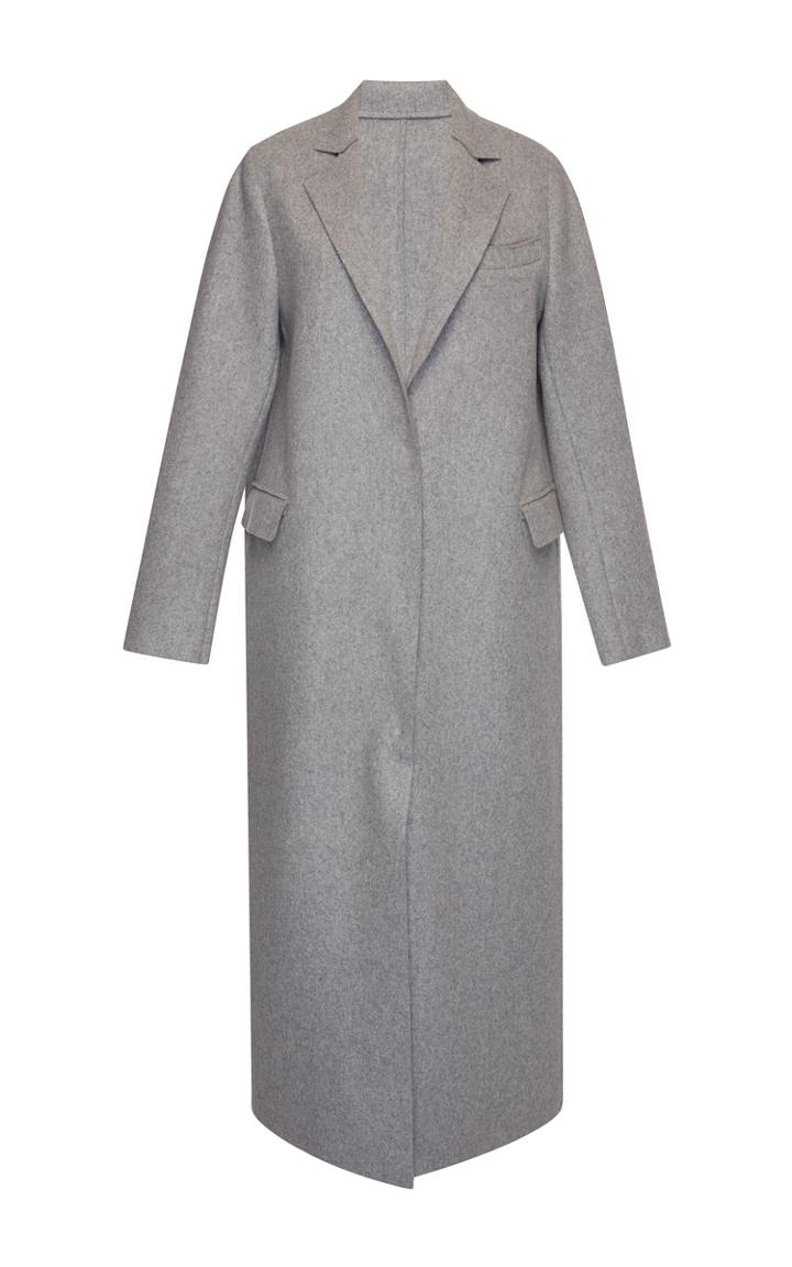 Msgm Grey Wool Felt Coat