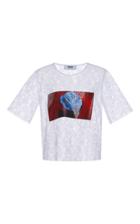 Msgm Rose Graphic Lace T-shirt