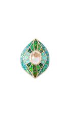 Moda Operandi Jacquie Aiche 14k Yellow Gold Inlay And Moonstone Kite Shield Ring