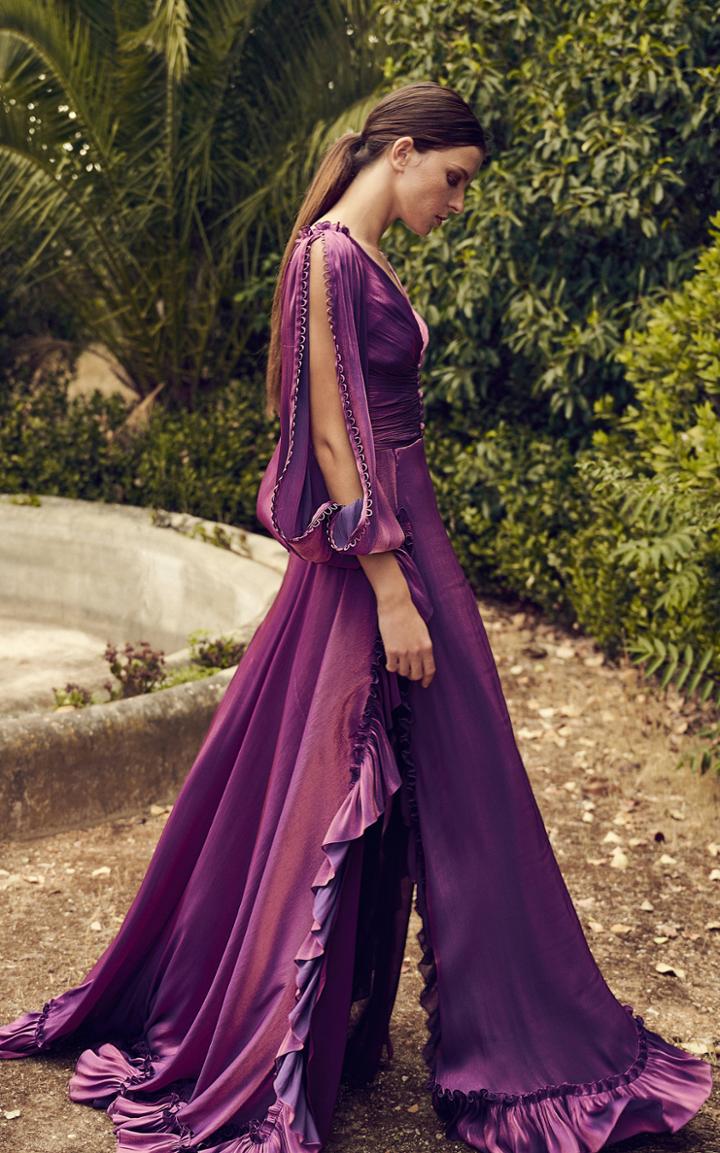 Moda Operandi Costarellos Selda Ruffle-trimmed Draped Lurex Georgette Jumpsuit