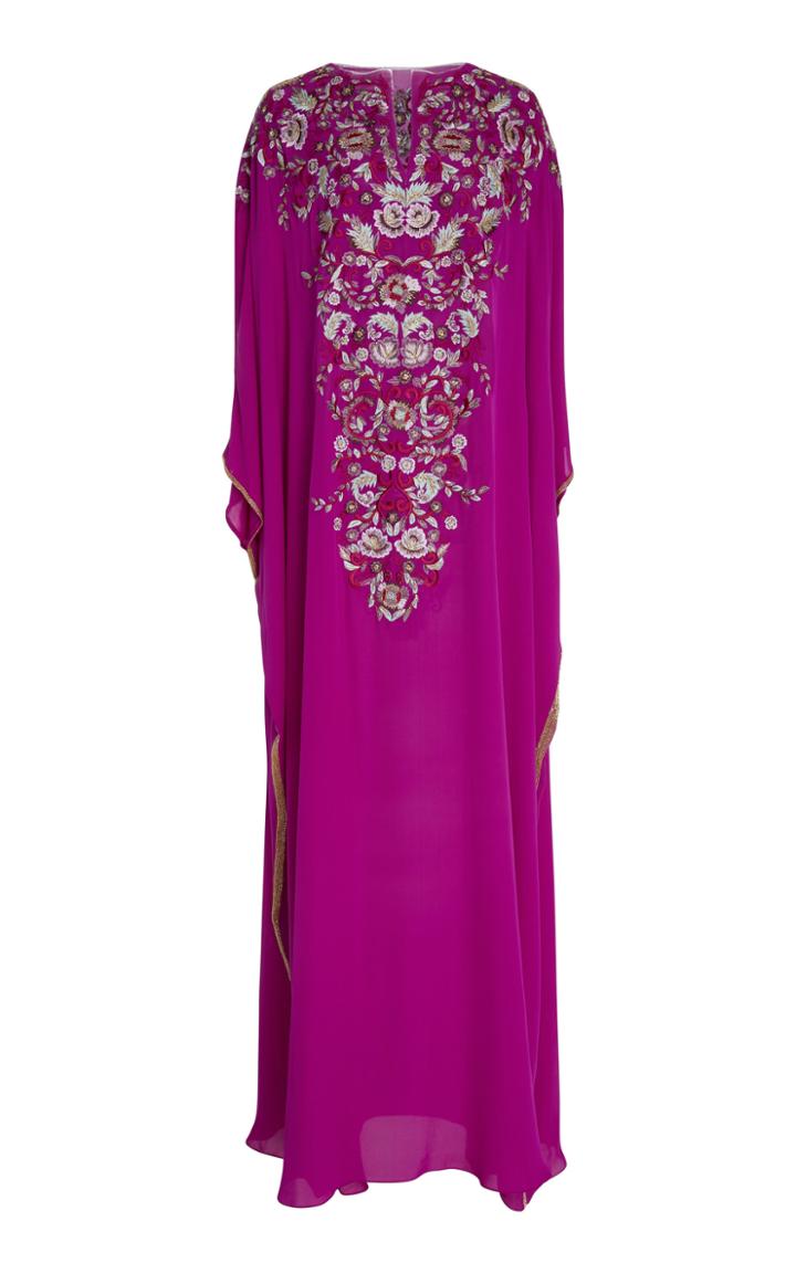Marchesa Bugle Bead Embroidered Caftan