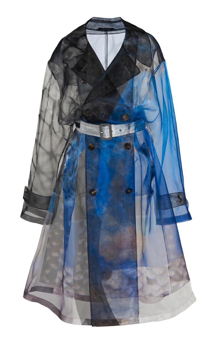 Maison Margiela Printed Sheer Organza Trench Coat