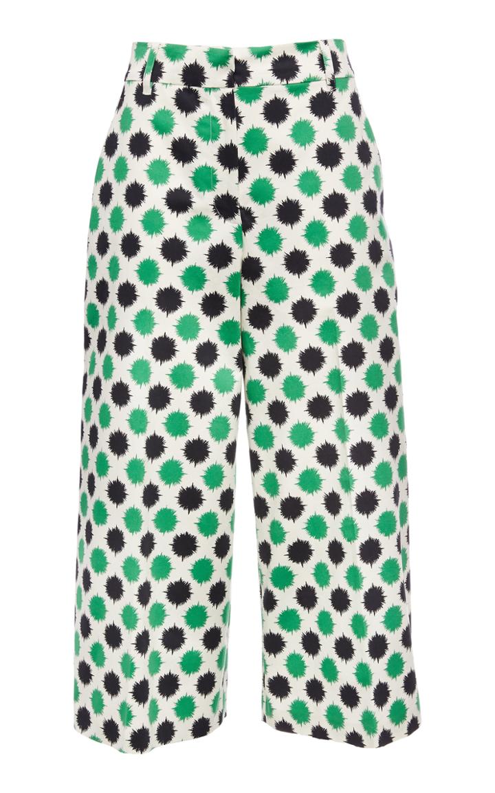 La Doublej Polka-dot Print Flared-leg Culottes