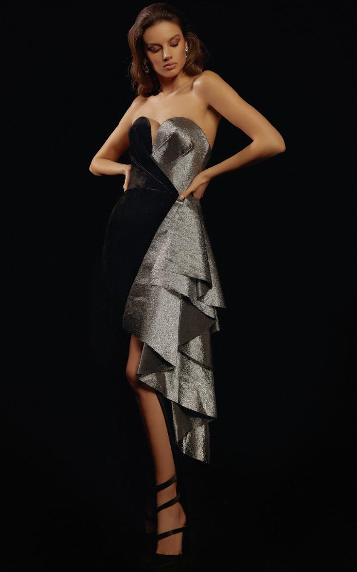 Moda Operandi Rasario Two-tone Satin-lurex Dress