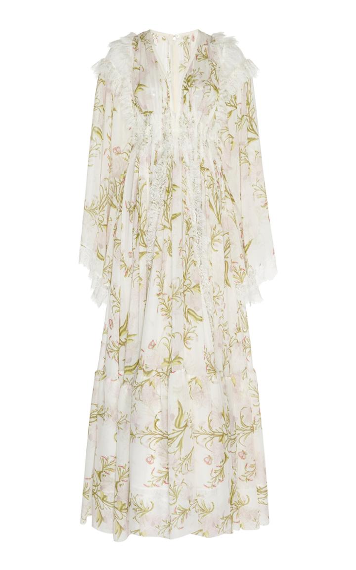 Giambattista Valli Flora Chiffon Flounce Gown