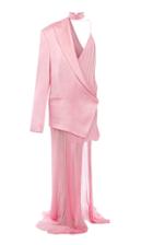 Moda Operandi Balmain Asymmetric Jacket-detailed Pleated Chiffon Dress Size: 36