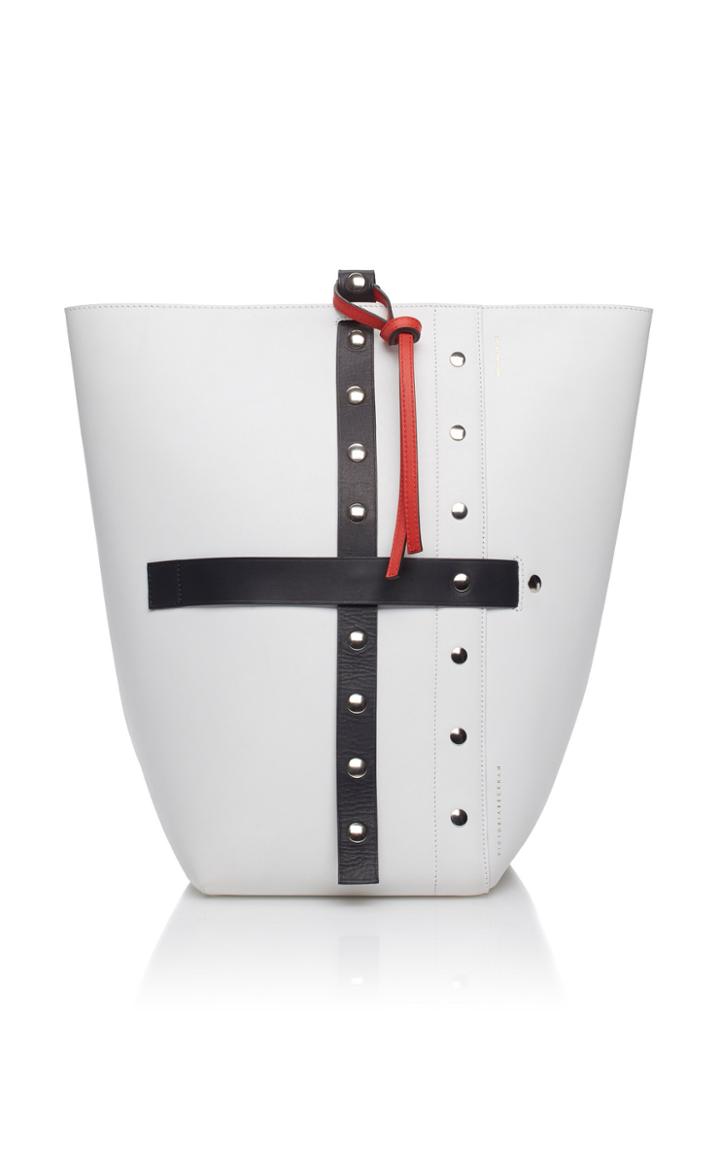 Victoria Beckham Leather Military Bucket Bag