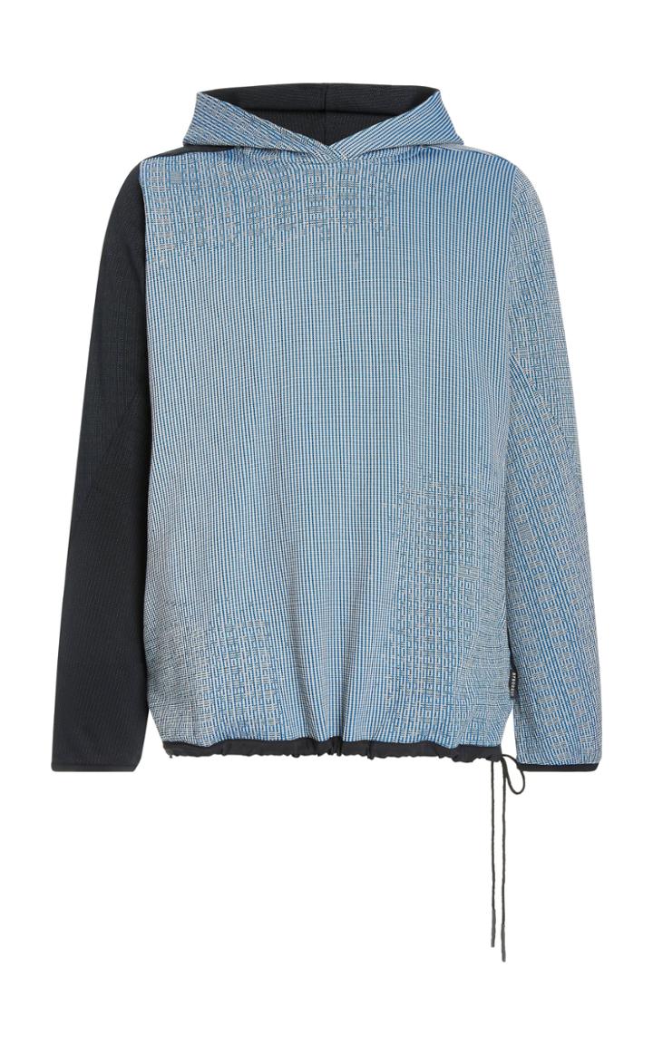 Byborre Two-tone Wool-blend Drawstring Hooded Sweatshirt