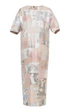 Agnona Silk Twill Dress With Magazine Print