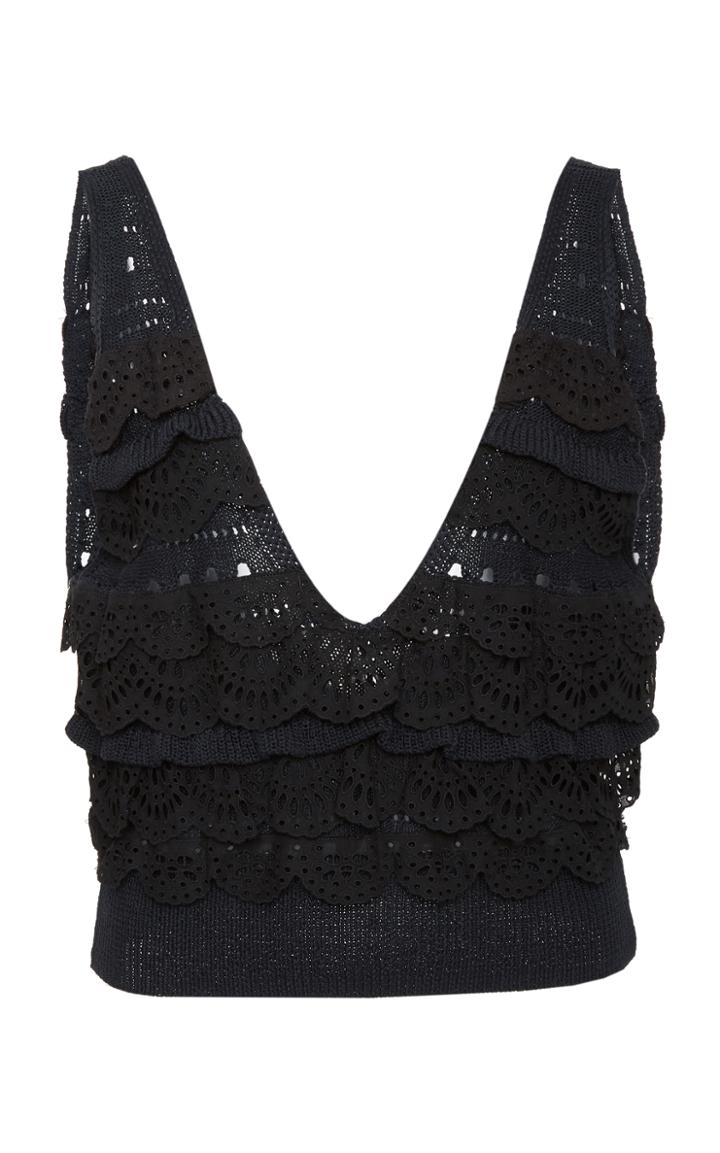 Marissa Webb Dawson Sleeveless Trimmed Sweater