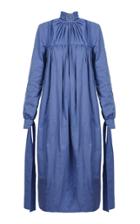 George Keburia Gathered Long Sleeve Dress