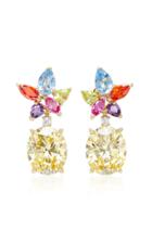 Anabela Chan Lily Diamond And Multi-stone 18k Gold Vermeil Earrings