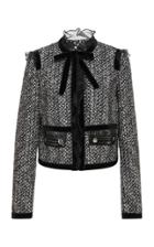 Giambattista Valli Ruffled Bow-detailed Tweed Jacket