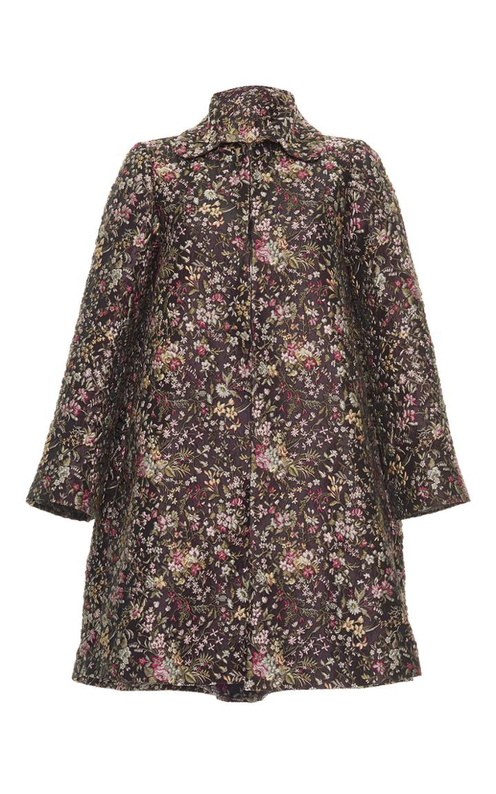 Luisa Beccaria Jacquard Flowers Coat