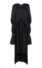 Khaite Cara Pleated Satin High-low Dress