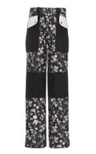 Giambattista Valli Floral-paneled Straight-leg Pants
