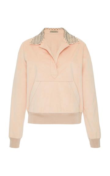 Bottega Veneta Alcantara Embellished Collar Top