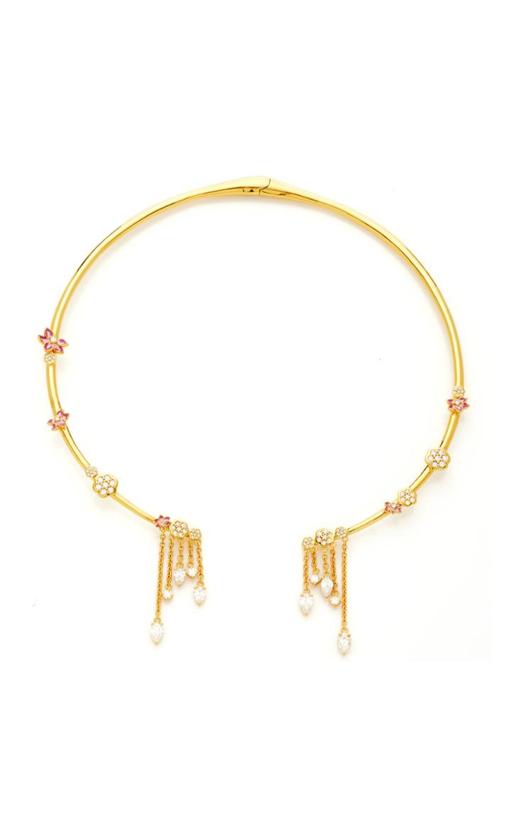 Buddha Mama 20k Open Collar Hollow Bar Necklace