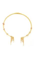 Buddha Mama 20k Open Collar Hollow Bar Necklace