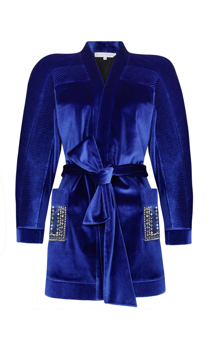 Moda Operandi Raisa Vanessa Belted Satin Blazer Dress